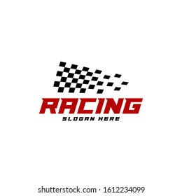 Race flag logo icon, Racing logo concept, modern simple design illustration vector template, Creative design