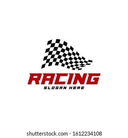 Race flag logo icon, Racing logo concept, modern simple design illustration vector template, Creative design