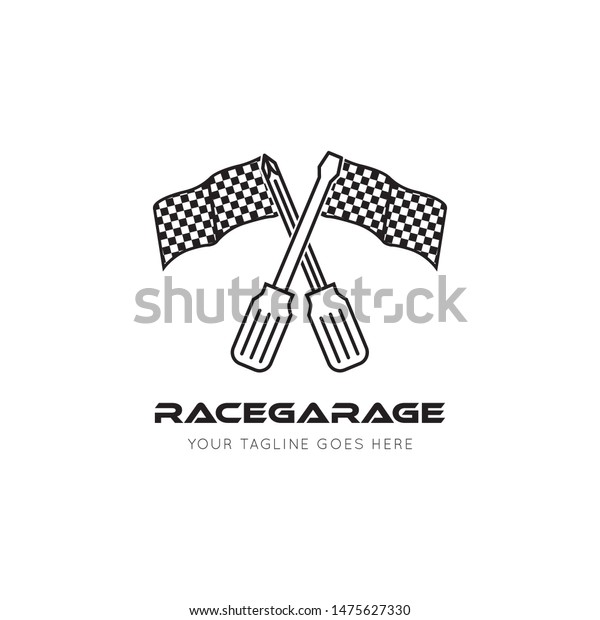 race flag logo and icon vector illustration\
design template
