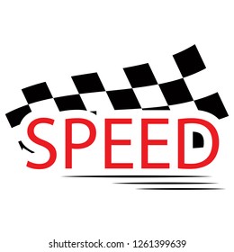 Race flag logo isolated on white background. Race flag logo for web site, app and logotype design. Creative art concept, vector illustration