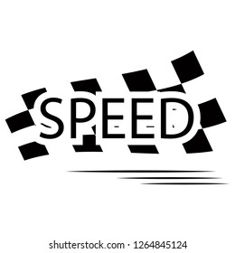 Race flag logo isolated on white background. Race flag logo for web site, app and logotype design. Creative art concept, vector illustration