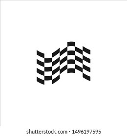 Race Flag Logo Template. Simple Flag Design 