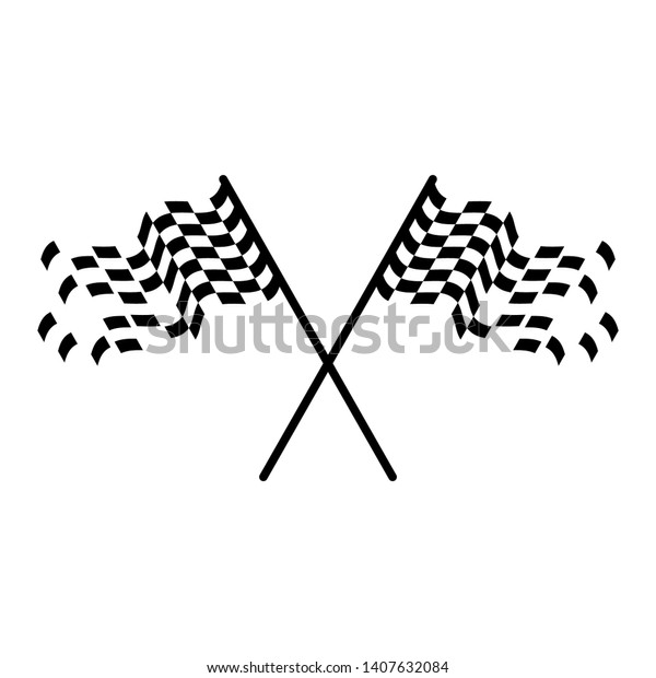 Race flag logo template vector, Simple\
design race flag icon suitable for motor, car, rally sport isolated\
on white background. Vector\
Illustration