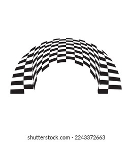 Race flag logo vector illustration template design