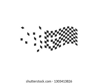 Race flag logo vector template