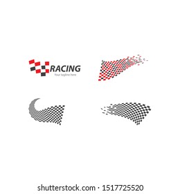 Race flag logo vector template