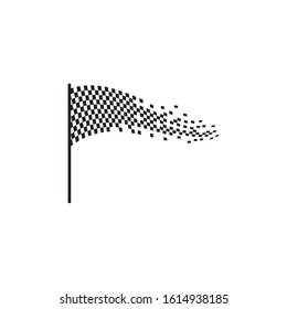 Race flag logo vector template