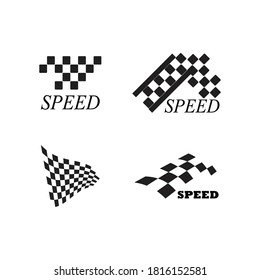 Race flag logo vector template illustration