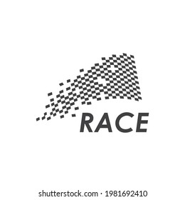 Race flag logo vector template