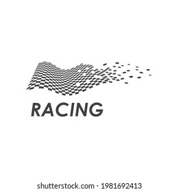 Race flag logo vector template