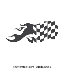 Race flag logo vector template