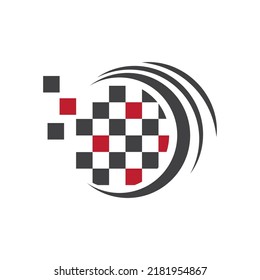 Race flag logo vector template