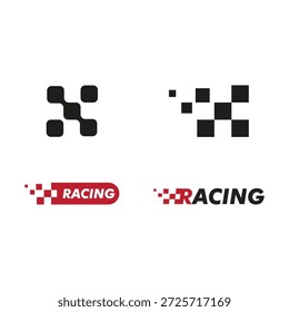 Race flag logo vector template