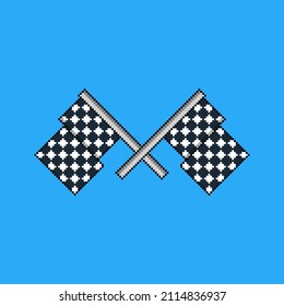 Race flag in pixel art design