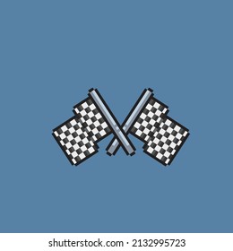 race flag in pixel style