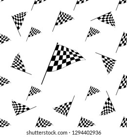 Race Flag Seamless Pattern, Vinyl Ready Vector Art Illustration