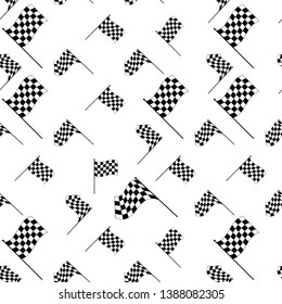 Race Flag Seamless Pattern, Vinyl Ready Vector Art Illustration