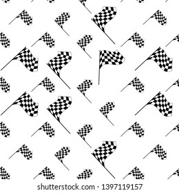 Race Flag Seamless Pattern, Vinyl Ready Vector Art Illustration