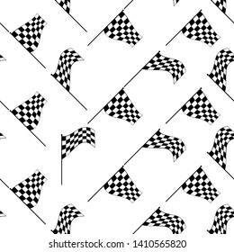 Race Flag Seamless Pattern, Vinyl Ready Vector Art Illustration