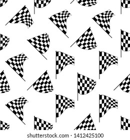 Race Flag Seamless Pattern, Vinyl Ready Vector Art Illustration