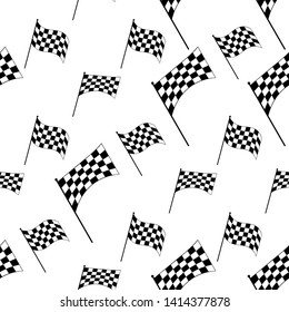 Race Flag Seamless Pattern, Vinyl Ready Vector Art Illustration
