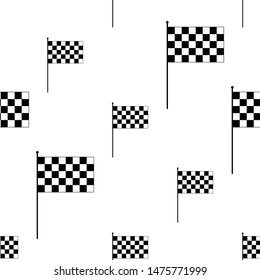 Race Flag Seamless Pattern, Vinyl Ready Vector Art Illustration