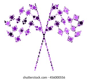 race flag shape vector design by color point
