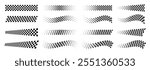 Race Flag Silhouettes, Race Flag Design Vector Illustration Set