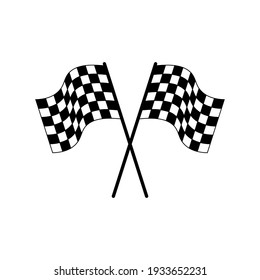 Ilustración del vector de iconos de la bandera de raza. Icono de la marca de verificación.