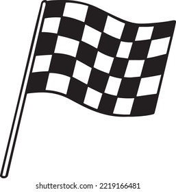 Race Flag Symbol Icon Vector Illustration. Checkered flag icon.