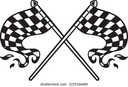 Race Flag Symbol Icon Vector Illustration. Checkered flag icon.