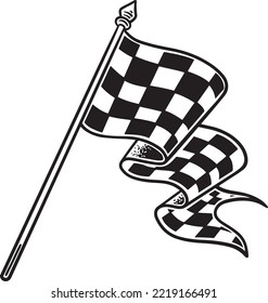 Ilustración del vector de iconos de la bandera de raza. Icono de la marca de verificación.