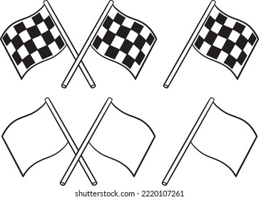 Race Flag Symbol Icon Vector Illustration. Checkered flag icon.