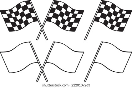 Race Flag Symbol Icon Vector Illustration. Checkered flag icon.