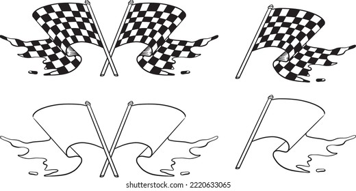 Race Flag Symbol Icon Vector Illustration. Checkered flag icon.