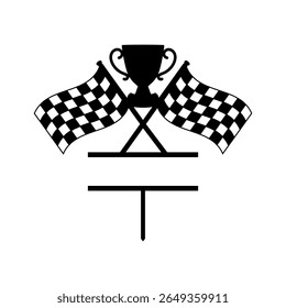 Race Flag Trophy Split Monogram Design