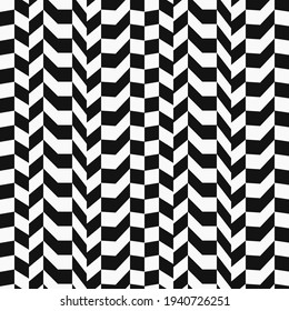 Race Flag Twisted Pattern. Vector Twisted Shapes Black And White Pattern.