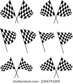 Race Flag Various Designs, Vinyl Ready Vector Illustration