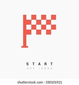 Race flag vector. abstract race flag concept vector illustration. Isolated minimal single flat icon in color. One of a set of linear web icons.