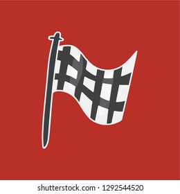 race flag vector. hand drawn icon. competition illustration. editable stroke.