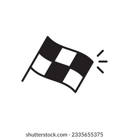 Icono vectorial del indicador de raza. Diseño de señas planas con bandera de Fórmula 1. Pictograma de símbolo de marca. icono de interfaz de usuario de UX