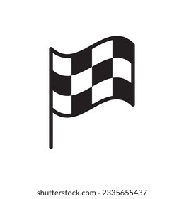 Icono vectorial del indicador de raza. Diseño de señas planas con bandera de Fórmula 1. Pictograma de símbolo de marca. icono de interfaz de usuario de UX