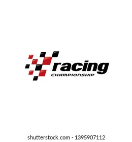 Race Flag Vector Icon Symbols. Simple Design Checkered Flag Logo Template