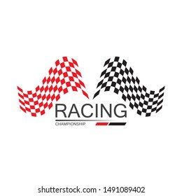 RACE FLAG VECTOR ICON SYMBOL.SIMPLE DESIGN CHECKERED FLAG LOGO TEMPLATE
