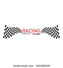 RACE FLAG VECTOR ICON SYMBOL.SIMPLE DESIGN CHECKERED FLAG LOGO TEMPLATE