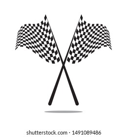 RACE FLAG VECTOR ICON SYMBOL.SIMPLE DESIGN CHECKERED FLAG LOGO TEMPLATE