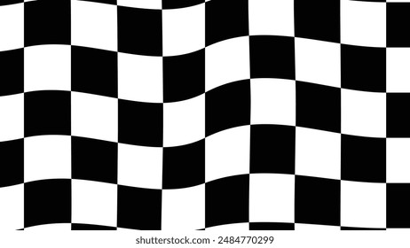 Race Flag Vektorgrafik Form. Grafische Schwarzweiß-Vektorgrafik. Wellen-Rennflagge