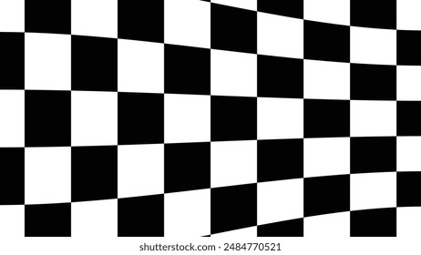 Race flag vector shape. Graphic black and white vector. Wave race flag shape