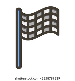 Race Flag Vector Thick Line Filled Colors Icon For Personal And Commercial Use.
