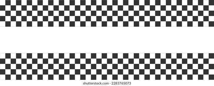 Race flags background with space for text. Chess game or rally sport car competition wallpaper. Black and white squares pattern. Banner with checkered texture. Vector flat illustration